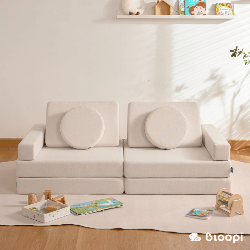 โซฟา 2 ที่นั่งปรับเปลี่ยนรูปแบบได้สำหรับเด็ก BLOOPI รุ่น BLOOPI COZY DUO สีครีม_8